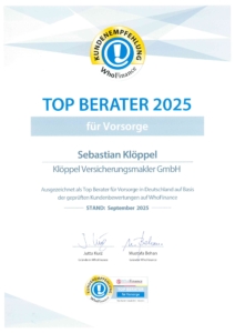20251006_Urkunde Top Berater Vorsorge 2025
